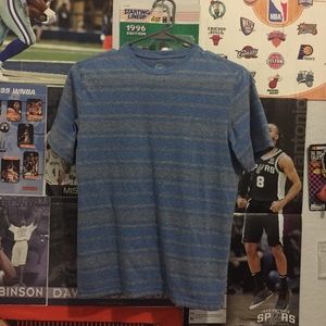 Blue and gray striped tee